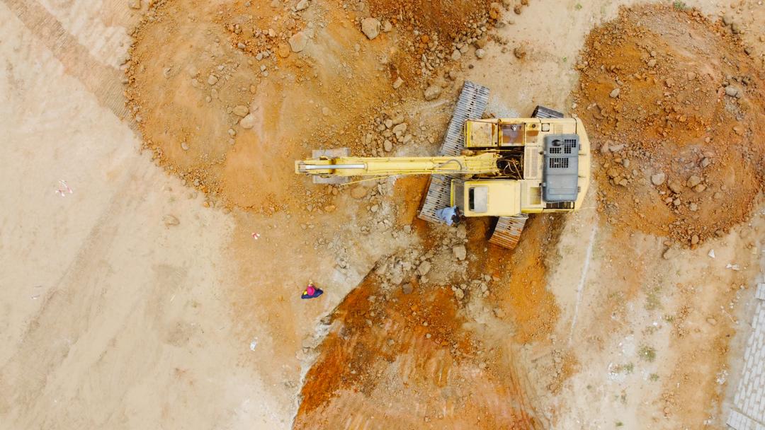 Excavator completing early groundwork